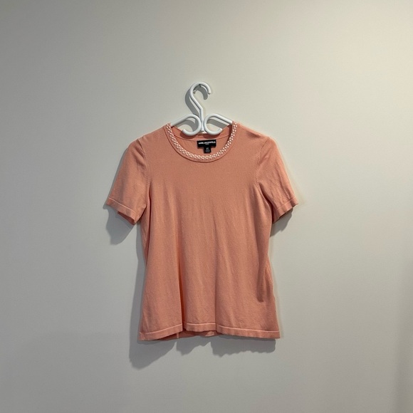 Karl Lagerfield Paris | womens small light coral/pink short sleeves sweater - Picture 1 of 7